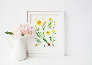 Yellow Botanical Rainbow Art Print: Botanical Decor from Jean Choe Art & Design - Giclée
